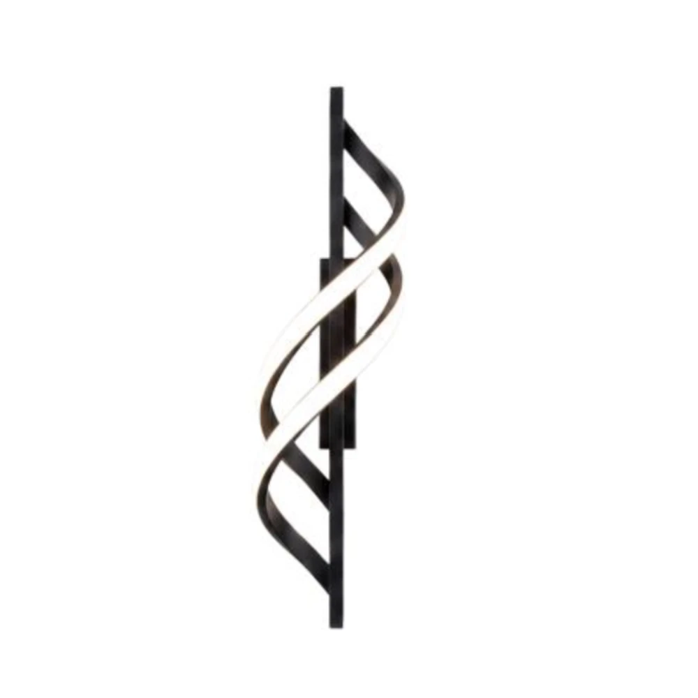 מנורת קיר מפותלת קיר שחור/ לבן/ זהב (28380)