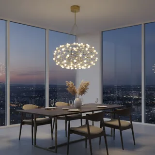 מנורת תלייה יוקרתית אורכידאה LED 72W זהב (23952)