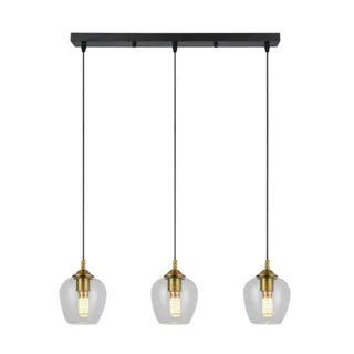 מנורת תלייה זכוכית וינטג שלישיה על פס גלית 23030 (26431)