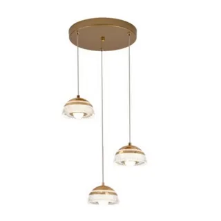 מנורת תלייה שלישייה על צלחת מיטל