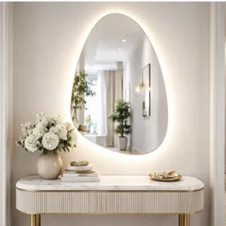 מראה מוארת ראי אמורפי עם תאורה עם מנגנון מפיג אדים