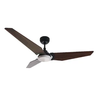 מאוורר תקרה JET עם תאורה שחור אגוז / לבן שיש / שחור עץ בהיר