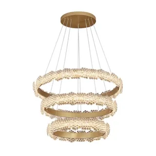 מנורת תלייה עגולה צמידי זהב 3 טבעות